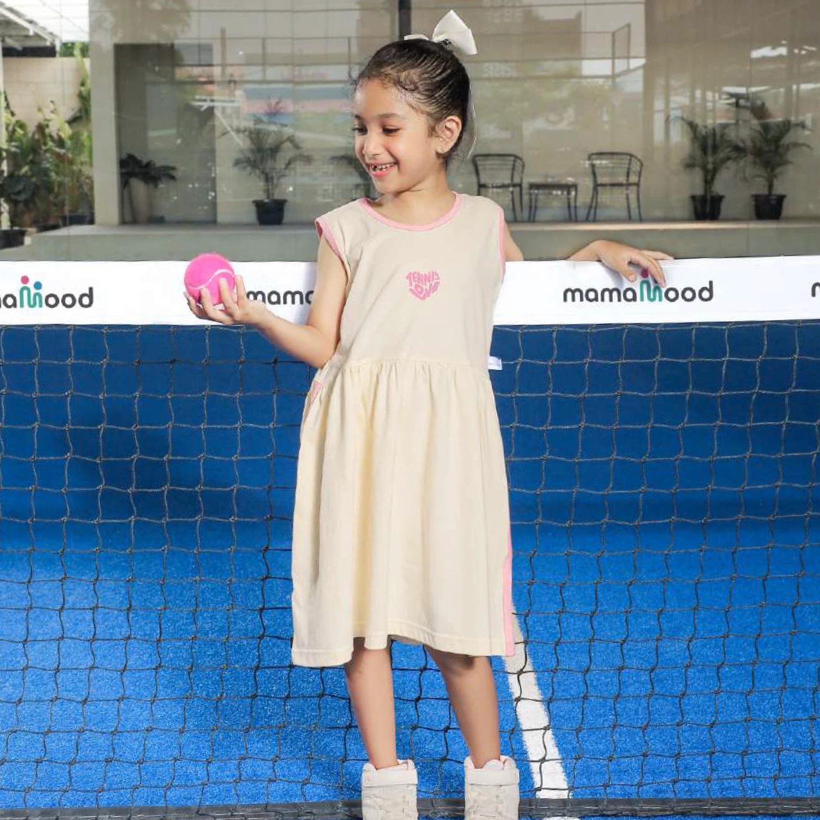 Shine Sleeveless Dress Cream