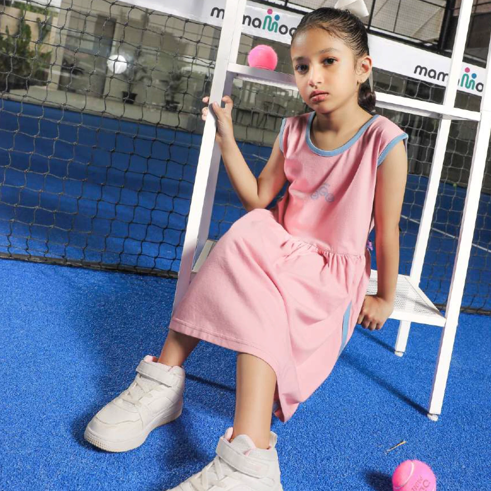 Shine Sleeveless Dress Pink
